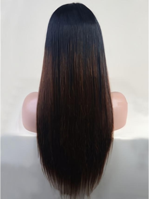 22'' Long Straight Ombre Color Full Lace Human Hair Women Wig