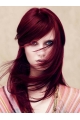 18'' Long Straight Dark Red Lace Front Remy Human Hair Women Wigs