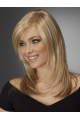 14'' Long Straight Blonde Monofilament Layered Beautiful Synthetic Women Wigs