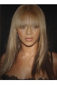 16 Inches Long Sraight Silky  Beyonce With Bang Lace Front Remy Hair Women Wig