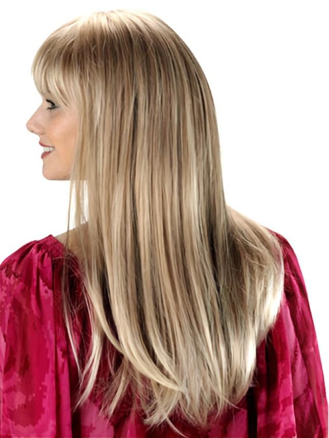 Beautiful Blonde  Capless Straight Long Synthetic Women Wigs