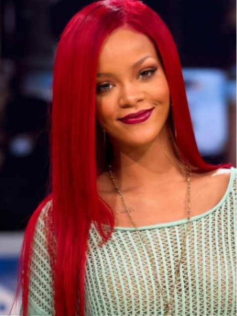 24''Long Straight Lace Front Rihanna Cascades Style 100% Human Remy Hair Women Wig