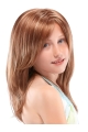 Nice Auburn Straight100% Hand-Tied Mono Top Heat Friendly Synthetic Long Kids Wigs