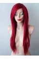 24 Inches Long Straight Lace Front Synthetic Red Women Wigs