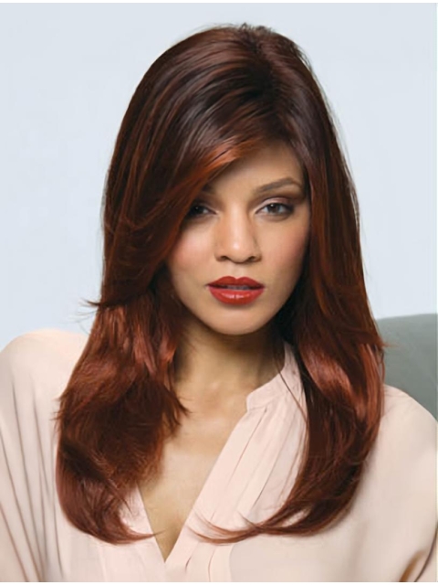 22'' Capless Unique Auburn Straight Capless Synthetic Long Women Wigs