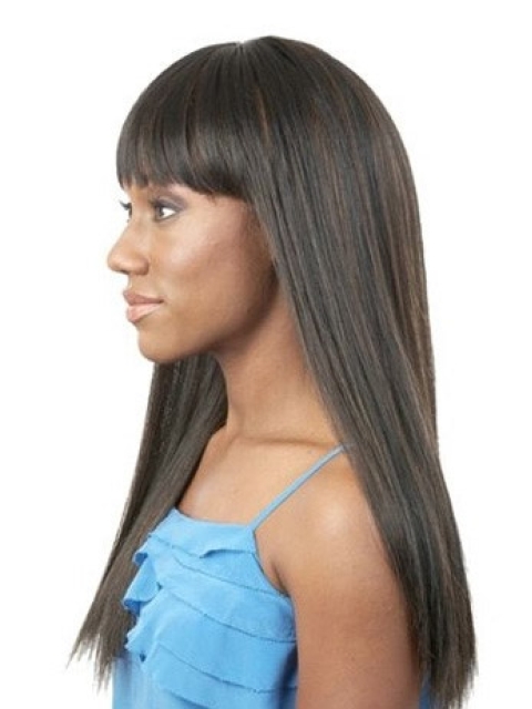 20'' Long Straight Capless Exquisite Black Straight Synthetic Women African American Wigs