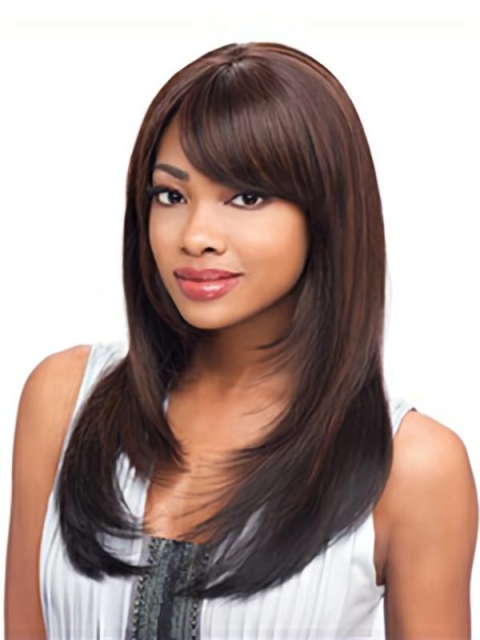 18'' Affordable Auburn Straight Capless Long Heat Friendly Synthetic Women African American Wigs