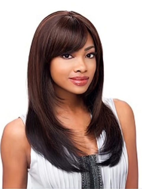 18'' Affordable Auburn Straight Capless Long Heat Friendly Synthetic Women African American Wigs