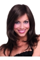 16'' Shoulder Length Gorgeous Brown Capless Straight Long Synthetic Women Wigs