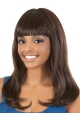 18'' Stylish Brown Capless Straight Long Heat Friendly Synthetic Women African American Wigs