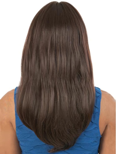 18'' Stylish Brown Capless Straight Long Heat Friendly Synthetic Women African American Wigs