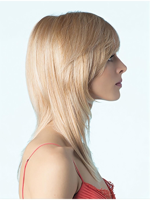 22'' New Design Long Straight Monofilament Blonde With Bangs Fabulous Synthetic Women Wigs