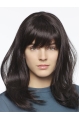 14'' High Quality Fabulous Black Long Straight With Bangs Lace Front Shoulder Length  Synthetic Women Wigs