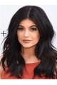 15" Long Straight  Black Lace Front Remy Human Hair Women  Kylie Jenner Wigs