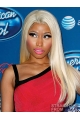 18" Long Straight Lace Front Platinum Blonde Women Synthetic Nicki Minaj Wigs