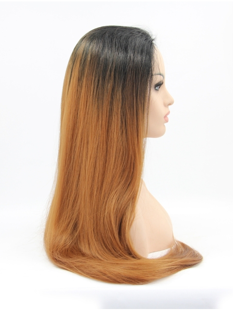 30''Long Straight Ombre/2 Tone Without Bangs  Lace Front  Synthetic Women Wigs