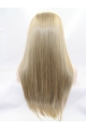 24" Long Straight Lace Front Blonde Without Bangs Synthetic Women Wigs