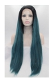 32" Straight Without Bangs Lace Front Ombre/2 Tone Synthetic  Long Women Wigs