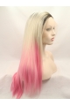 22'' Long Straight Without Bangs Ombre/2 Tone Lace Front Synthetic Women Wigs