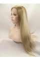 26'' Long Straight Without Bangs Blonde  Lace Front Synthetic Women Wigs