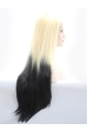 30'' Long Straight Without Bangs Ombre/2 Tone  Long Lace Front Synthetic Women Wigs