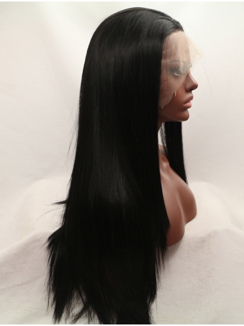 27'' Long Straight  Black  Lace Front Without Bangs Long Synthetic Women Wigs