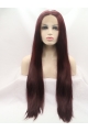 32 ''  Long Straight  Without Bangs  Lace Front  Auburn Long  Synthetic Women Wigs