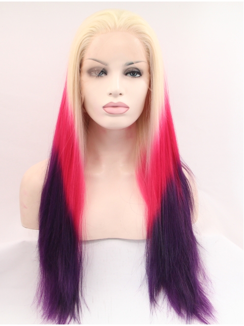 27" Long Straight Ombre/2 Tone Without Bangs Synthetic Women Wigs