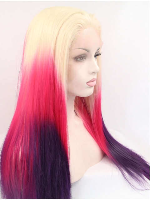 27" Long Straight Ombre/2 Tone Without Bangs Synthetic Women Wigs