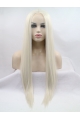 24'' Long Straight Without Bangs Synthetic  Grey Women Wigs