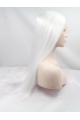 22'' Long Straight Without Bangs Lace Front  White  Women Wigs