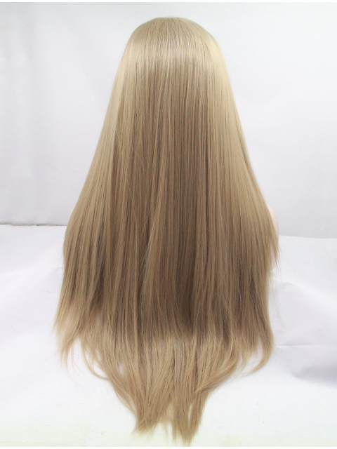 30'' Long Straight Lace Front Layered Blonde Synthetic  Women Wigs