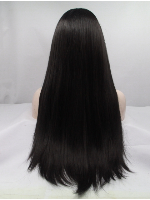 30'' Long Straight Without Bangs  Black Synthetic Women Wigs