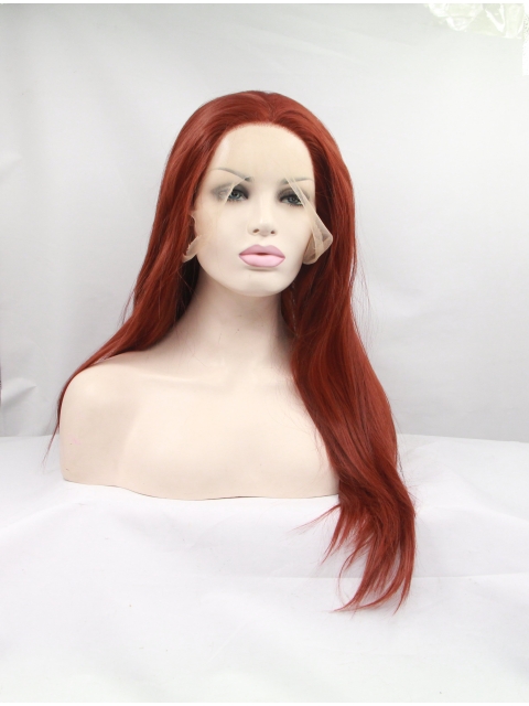 32'' Long Straight Lace Front  Auburn  Layered Synthetic Women Wigs