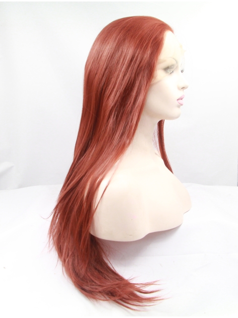 32'' Long Straight Lace Front  Auburn  Layered Synthetic Women Wigs