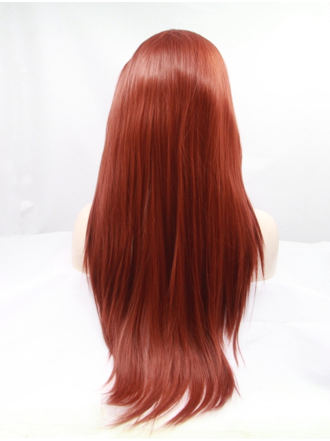 32'' Long Straight Lace Front  Auburn  Layered Synthetic Women Wigs