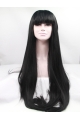 42'' Long Straight Lace Front With Bangs Black  Synthetic Women Wigs