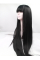 42'' Long Straight Lace Front With Bangs Black  Synthetic Women Wigs