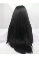 30'' Long Straight Without Bangs Lace Front  Black  Synthetic Women Wigs