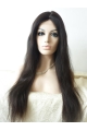 27'' Long Straight Without Bangs Black Lace Front Synthetic Women Wigs