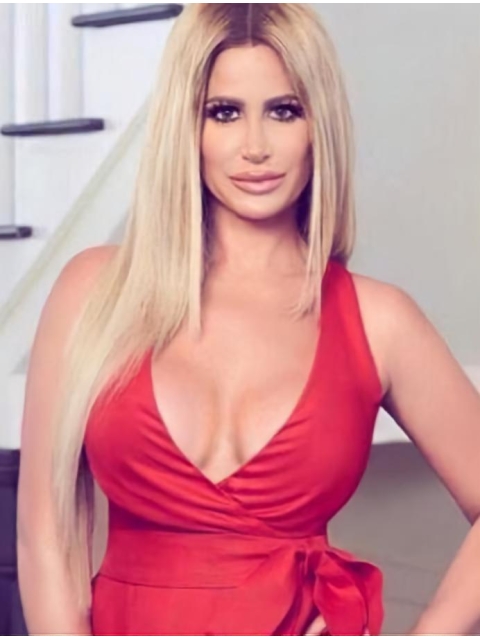 27'' Long Straight Lace Front Layered Synthetic Blonde Women Kim Zolciak Wigs