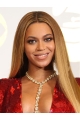 24'' Long Straight  Without Bangs  Blonde Lace Front Synthetic Women Beyonce Wigs