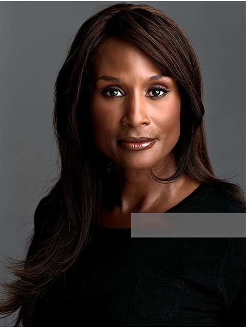  18" Long Straight Without Bangs Lace Front Snythetic Women Beverly Johnson Wigs