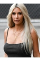  24" Long Straight Without Bangs Lace Front Synthetic Women Kim Kardashian Wigs