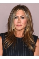  16" Straight Without Bangs Lace Front Brown Long Synthetic Women Jennifer Aniston Wigs