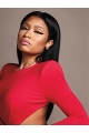  22" Straight Without Bangs Black Lace Front Remy Human Hair Long  Women Nicki Minaj Wigs