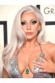 16'' Long Straight Lace Front  Without Bangs Grey Synthetic Lady Gaga Wigs