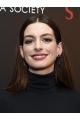 16'' Long Straight Without Bangs Black to Brown Lace Front Long  Synthetic Women Anne Hathaway Wigs