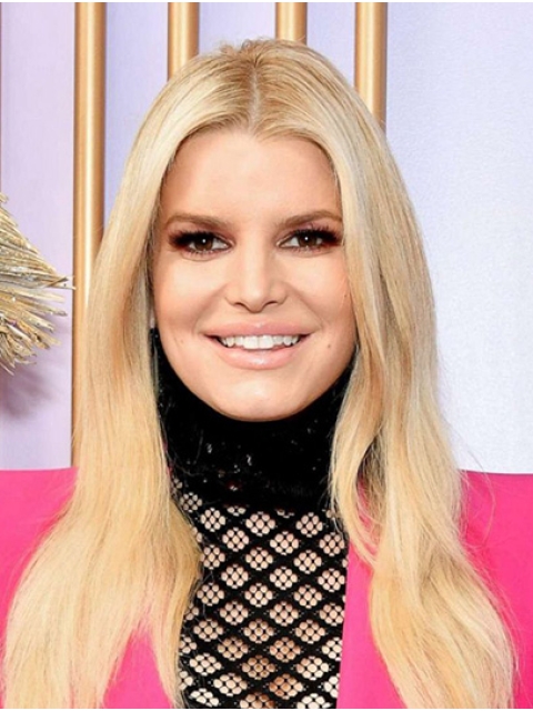 20'' Long Straight Without Bangs Lace Front Synthetic Women Jessica Simpson Wigs