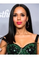 16'' Straight Long Lace Front Black Remy Human Hair Women Kerry Washington Wigs